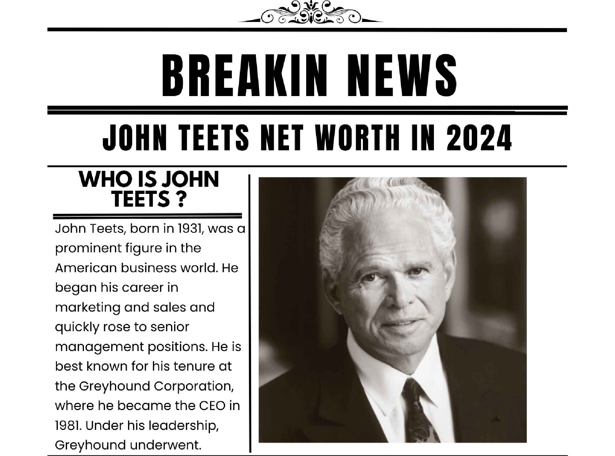 John Teets Net Worth in 2024: A Complete Guide to His Career, Achievements, and Wealth